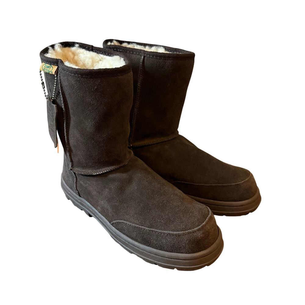 EMU Ridg Australia Sheepskin Boots Brown Suede Shearling Unisex Men 10 Women 11